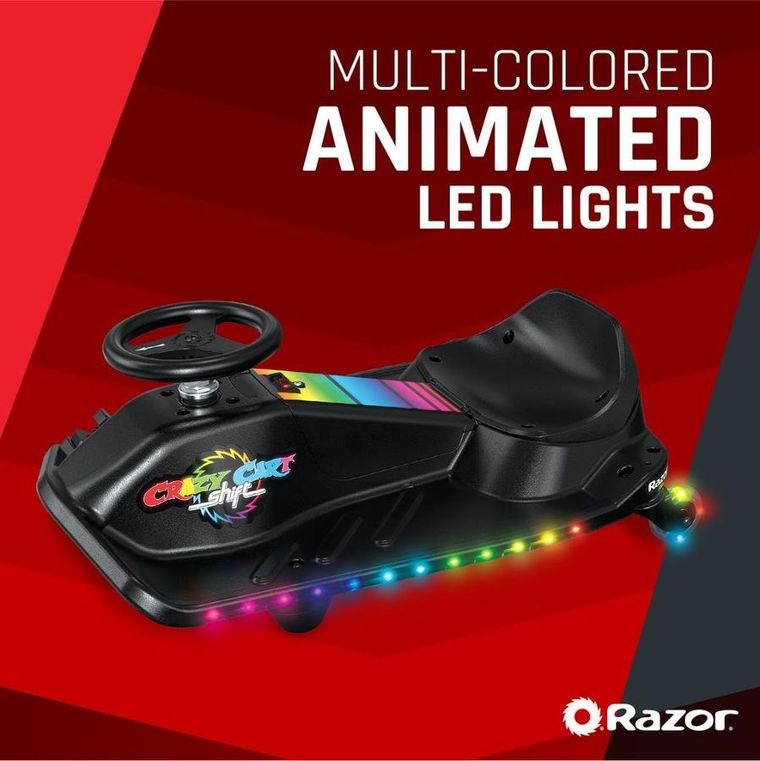 Razor, Crazy Cart Shift, pojazd na akumulator do driftu, czarny LED