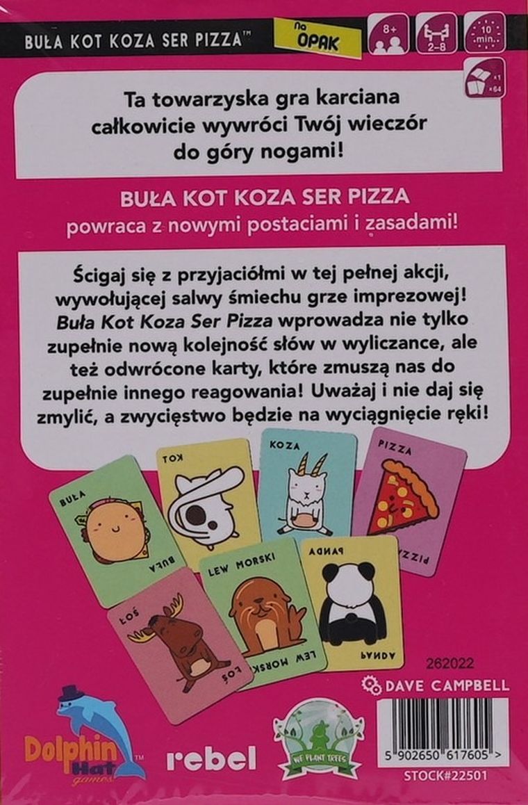 Rebel, Buła, Kot, Koza, Ser, Pizza - Na opak, gra karciana
