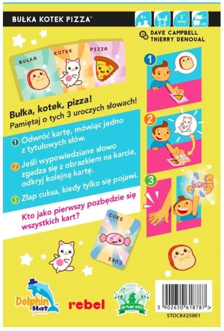 Rebel, Bułka, Kotek, Pizza, gra familijna