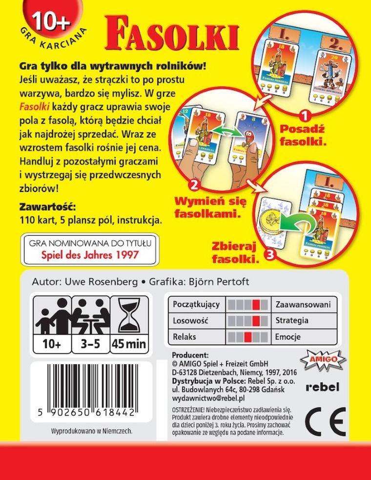Rebel, Fasolki, gra karciana