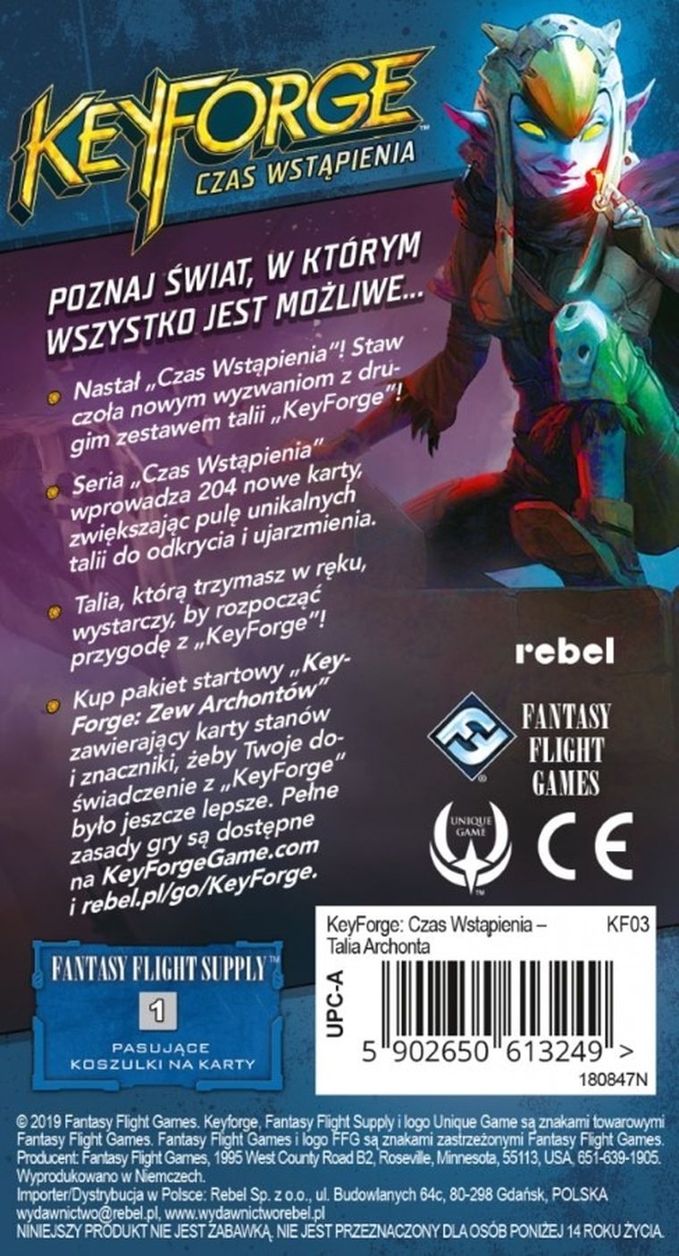 Rebel, KeyForge: Czas Wstąpienia - Talia Archonta, gra karciana