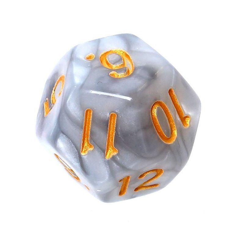 Rebel, komplet kości RPG, dwukolorowe, stalowo-białe, złote cyfry