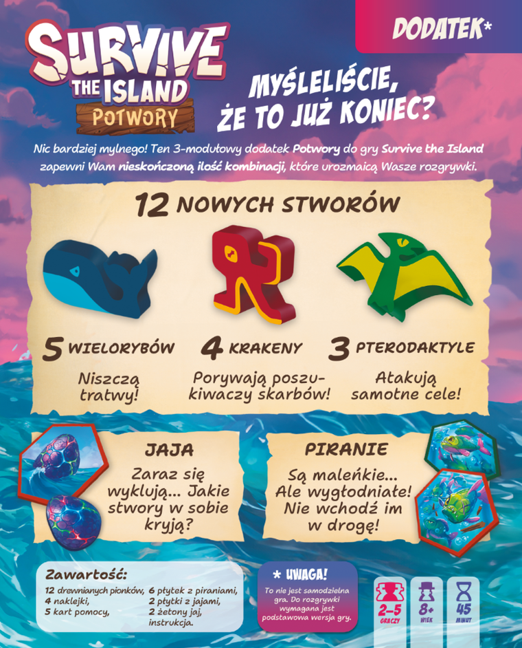 Rebel, Survive the Island: Potwory, dodatek do gry