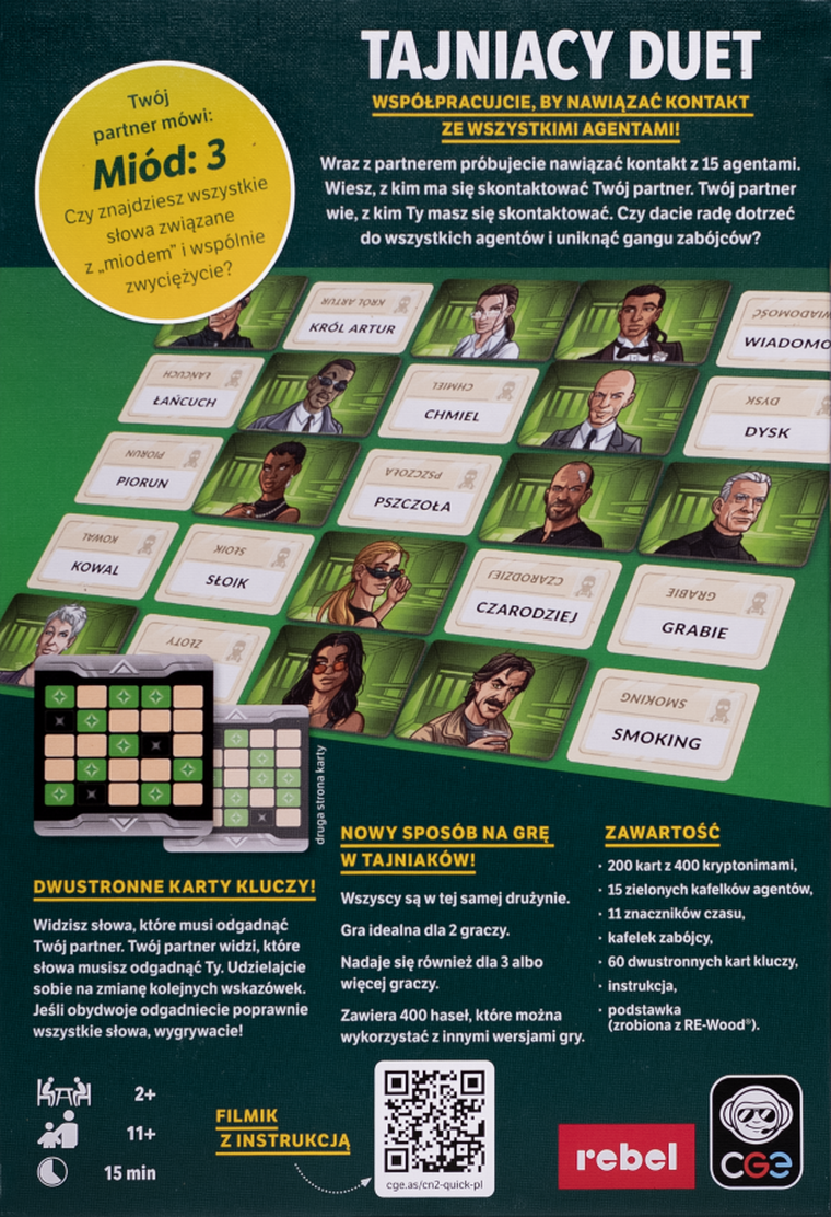 Rebel, Tajniacy: Duet, gra towarzyska dla 2 osób