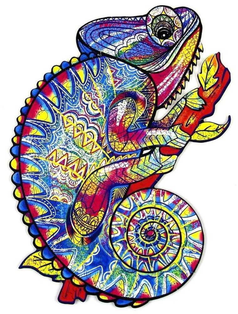 Recent Toys, kameleon, puzzle drewniane, 195 elementów