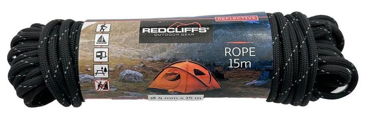 Redcliffs, linka turystyczna, odblaskowa, czarna, 15m