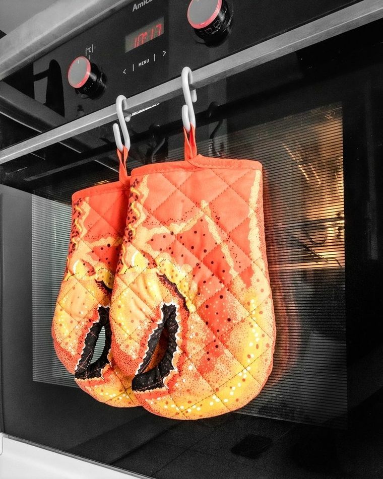 Rękawice kuchenne, krab, pomarańczowy