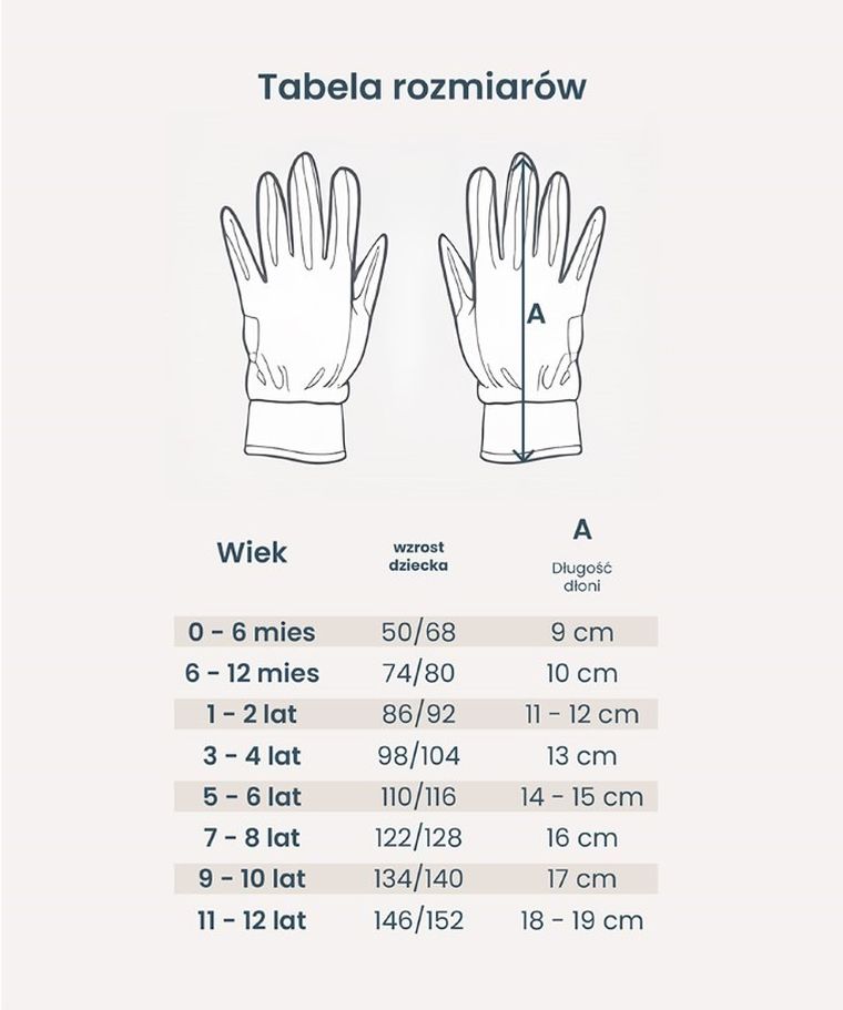 Rękawiczki chłopięce, brązowe, Rak