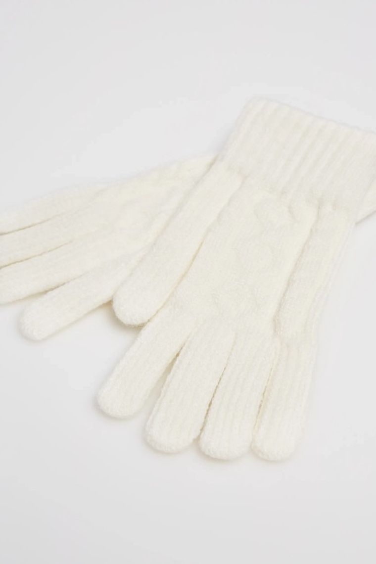 Rękawiczki damskie, białe, Moodo