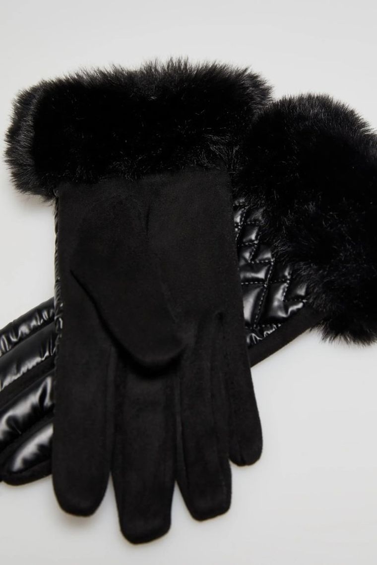 Rękawiczki damskie, czarne, Moodo
