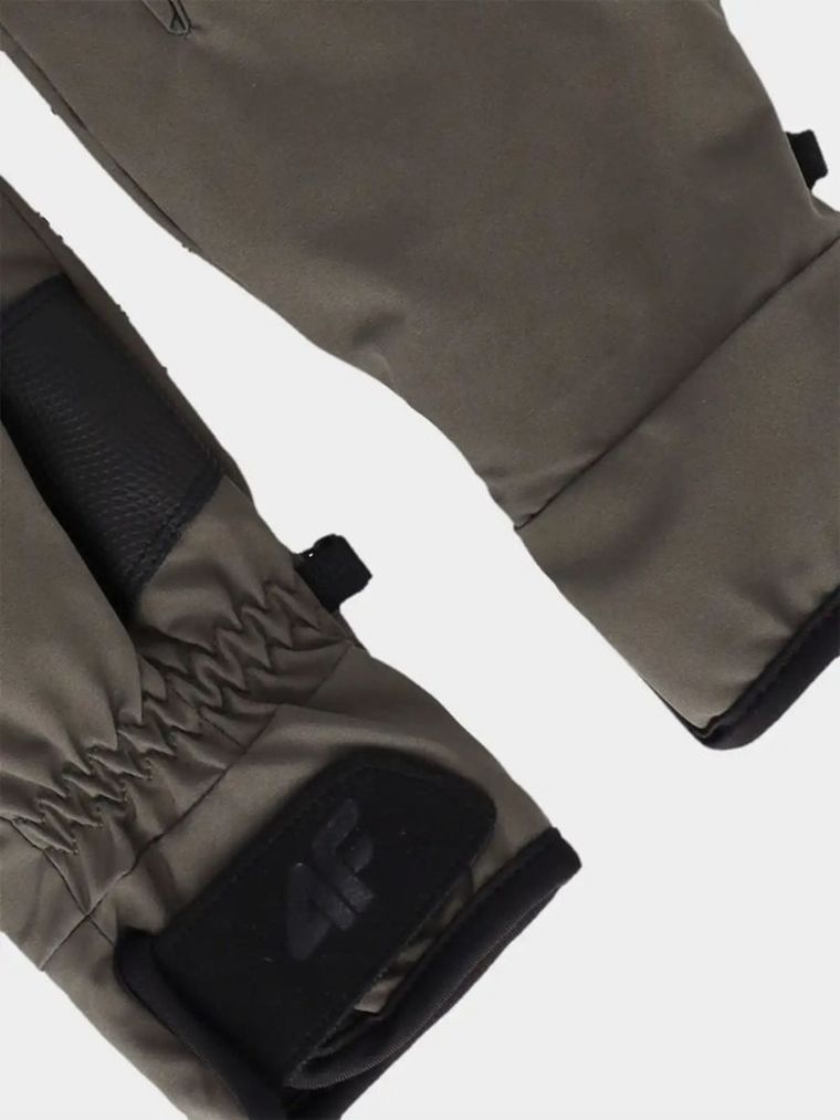 Rękawiczki damskie, khaki, do ekranów dotykowych, 4F