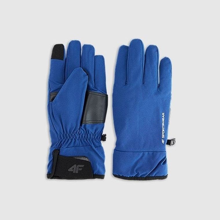 Rękawiczki damskie, niebieskie, do ekranów dotykowych, 4F