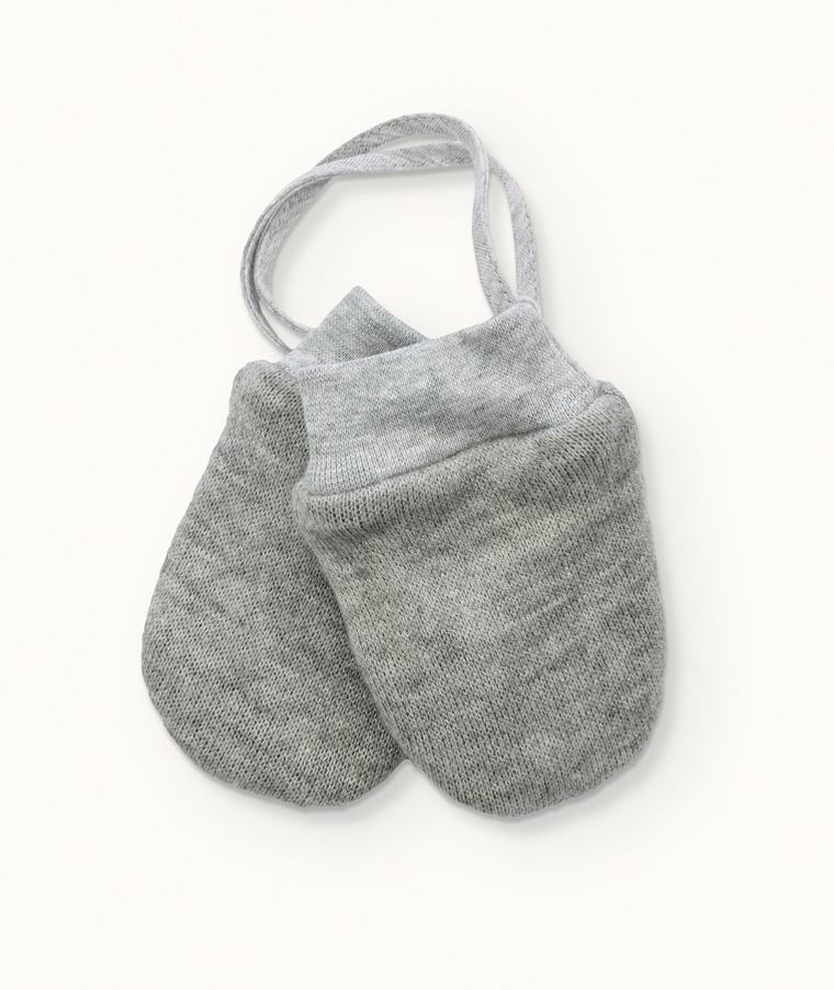 Rękawiczki dziecięce na sznurku, szare, Iltom