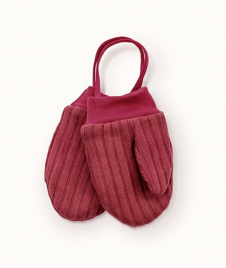 Rękawiczki dziewczęce na sznurku, czerwone, Iltom