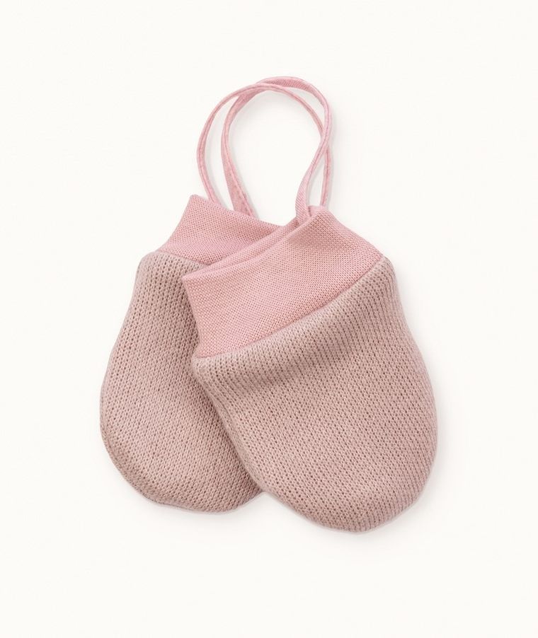 Rękawiczki dziewczęce na sznurku, różowe, Iltom