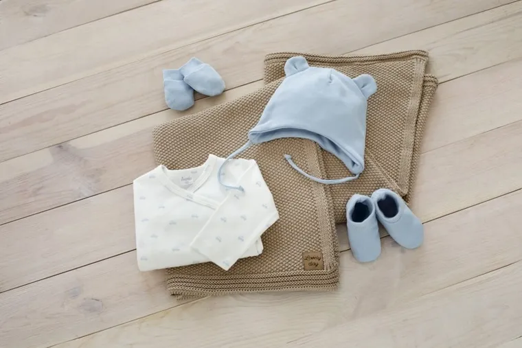 Rękawiczki niedrapki chłopięce, niebieskie, Pinokio