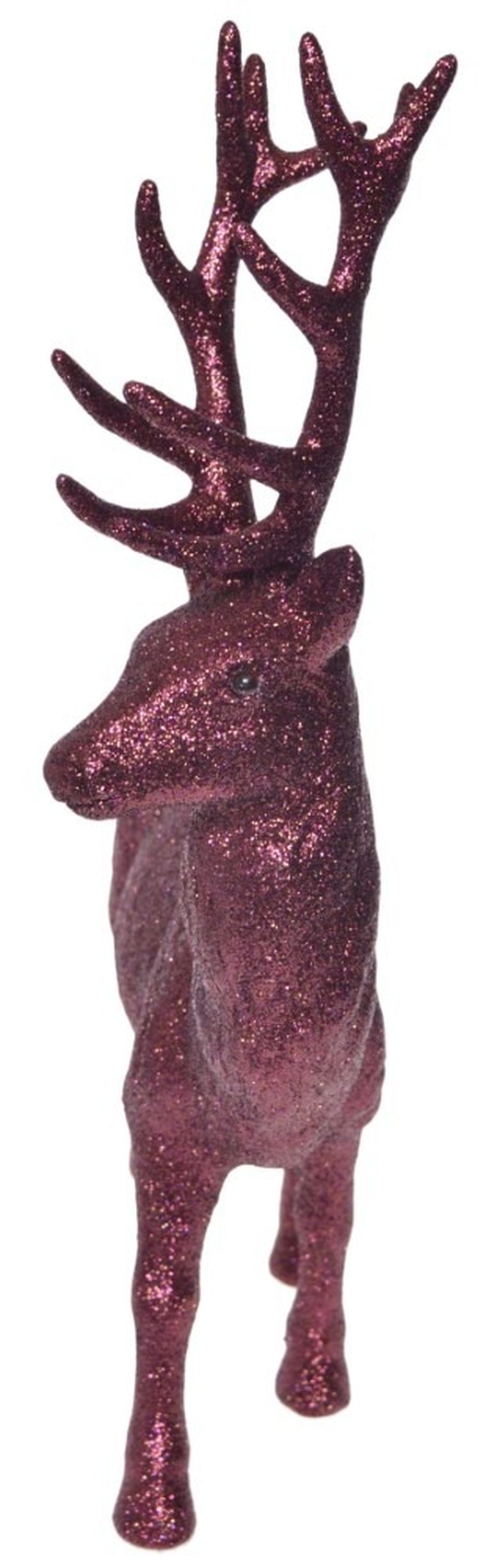 Renifer burgundowy, brokatowy, 29-7-40 cm