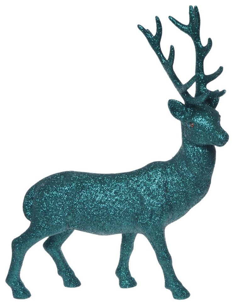 Renifer zielony, brokatowy, 29-7-40 cm