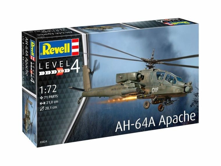 Revell, AH-64A Apache, helikopter, model do sklejania, 1:144