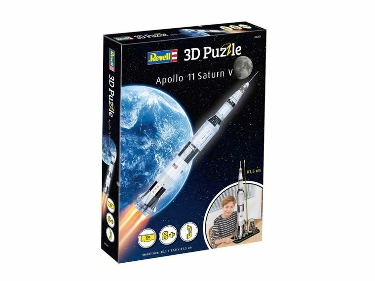 Revell, Apollo 11 Saturn V, puzzle 3D, 136 elementów
