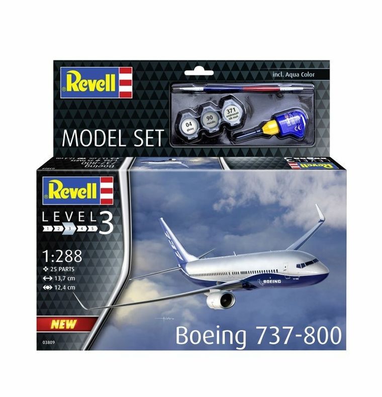 Revell, Boeing 737-800, model do sklejania, 63809, 1:288