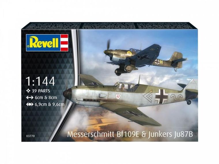 Revell, Messerschmitt Bf109E & Junkers Ju87B Stuka, model do sklejania, 1:144