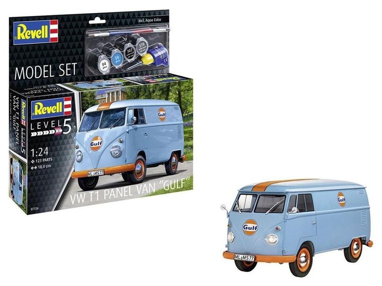 Revell, Model Set. VW T1 Panel Van (Gulf Decoration), model do sklejania