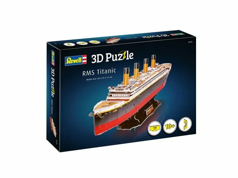 Revell, RMS Titanic, puzzle 3D, 113 elementów