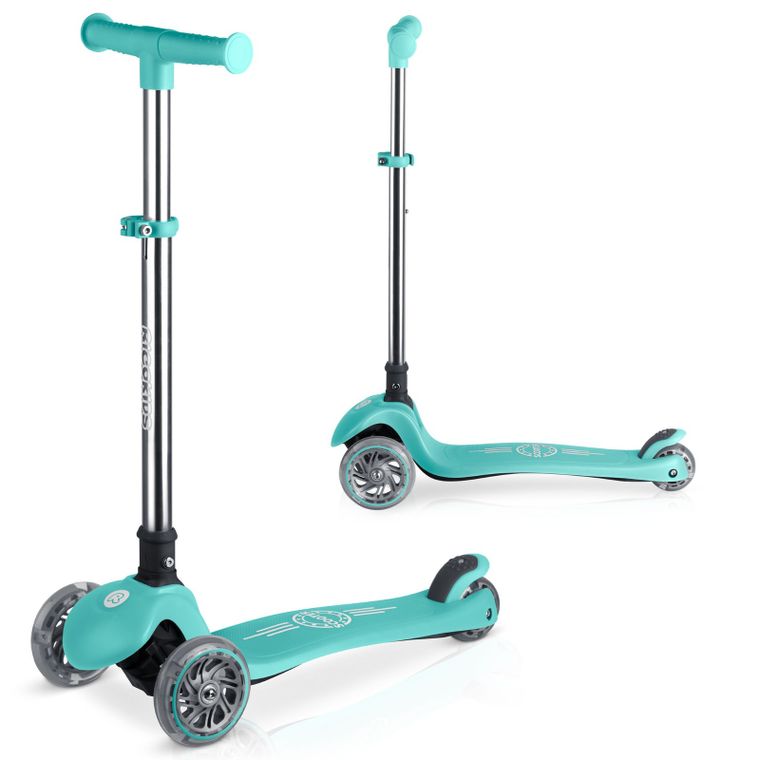 Ricokids, Glow, hulajnoga 3-kołowa, balansowa, świecąca w ciemności, turkusowa