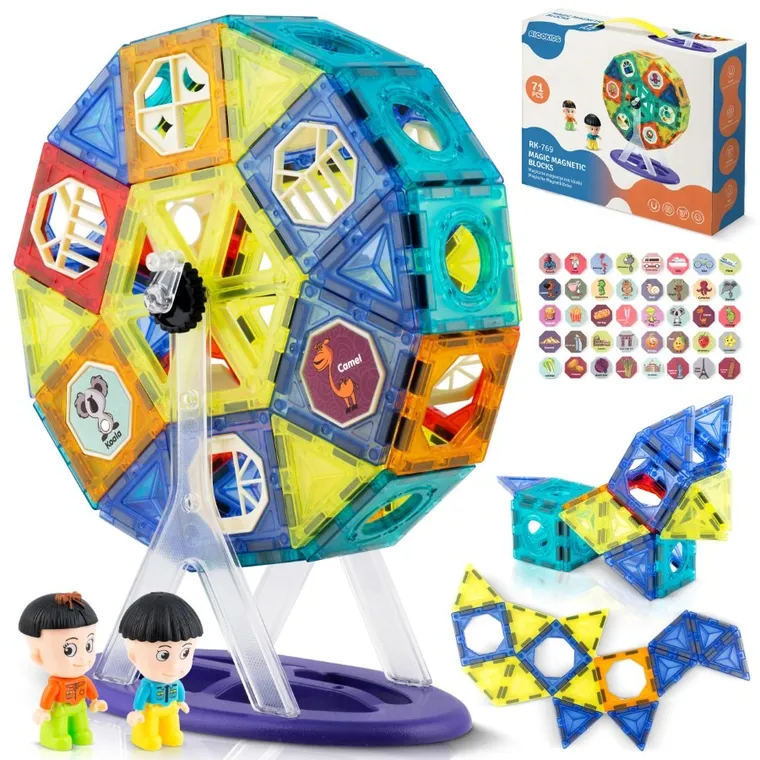 Ricokids, Karuzela, klocki magnetyczne, 71 elementów