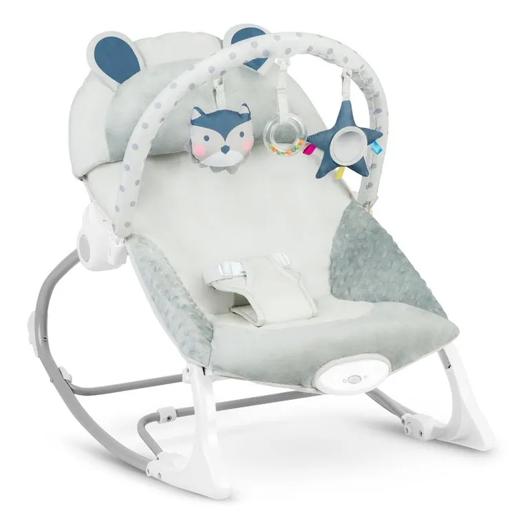 Ricokids, leżaczek bujaczek z wibracją, szary