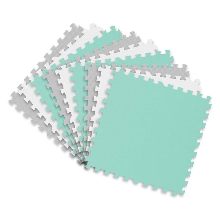 Ricokids, mata piankowa, szaro-turkusowa, 180-180 cm, 9 szt.