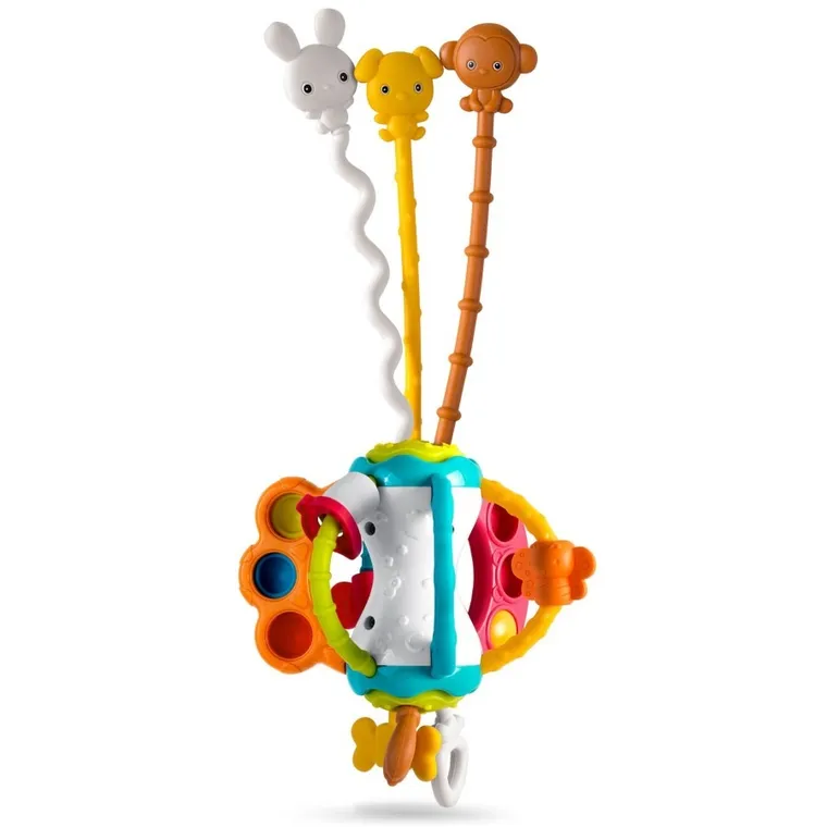 Ricokids, zabawka niemowlęca montessori ze sznurkami sensorycznymi, zwierzątka