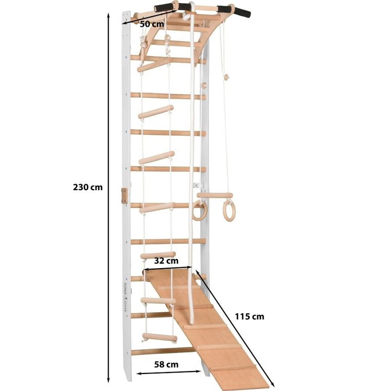 Rinagym, drabinka gimnastyczna, SPR A+slide, biały