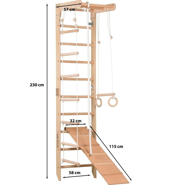 Rinagym, drabinka gimnastyczna, SPR B+slide, naturalny