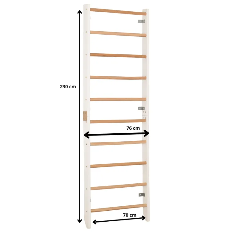 Rinagym, drewniana drabinka gimnastyczna, Kombi 1, biały