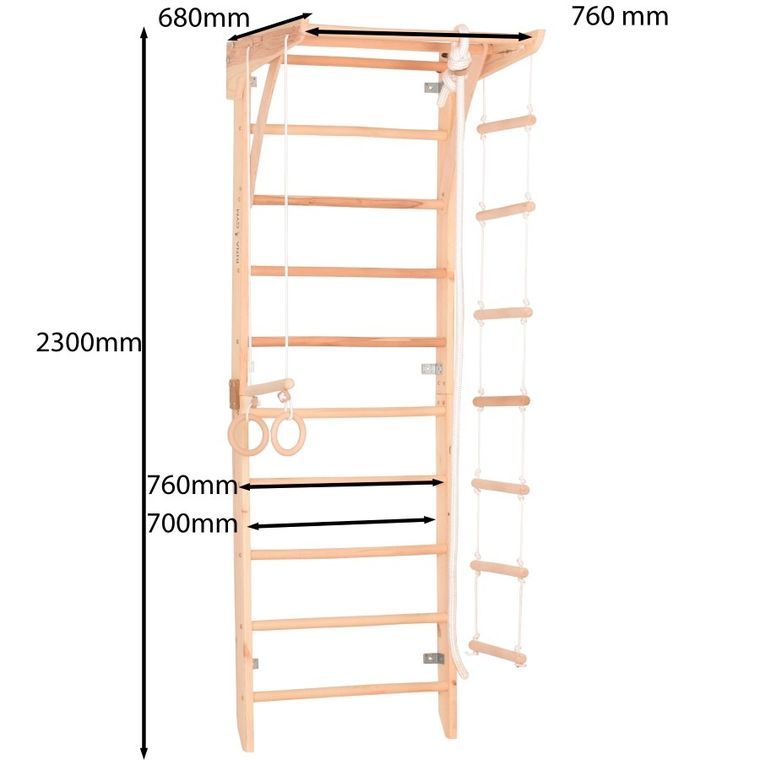 Rinagym, drewniana drabinka gimnastyczna, naturalny