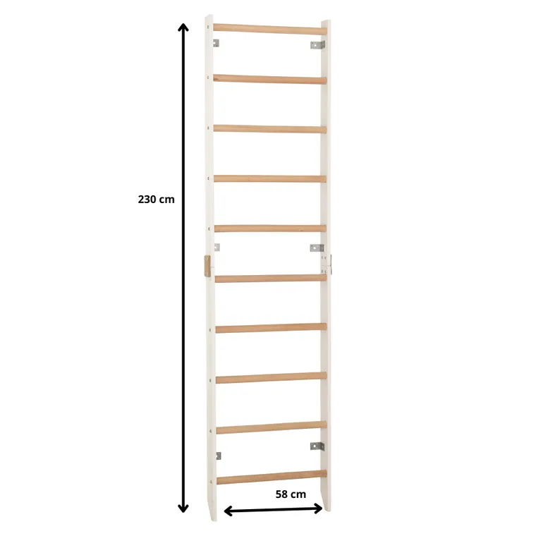 Rinagym, drewniana drabinka gimnastyczna, SPR H, biały