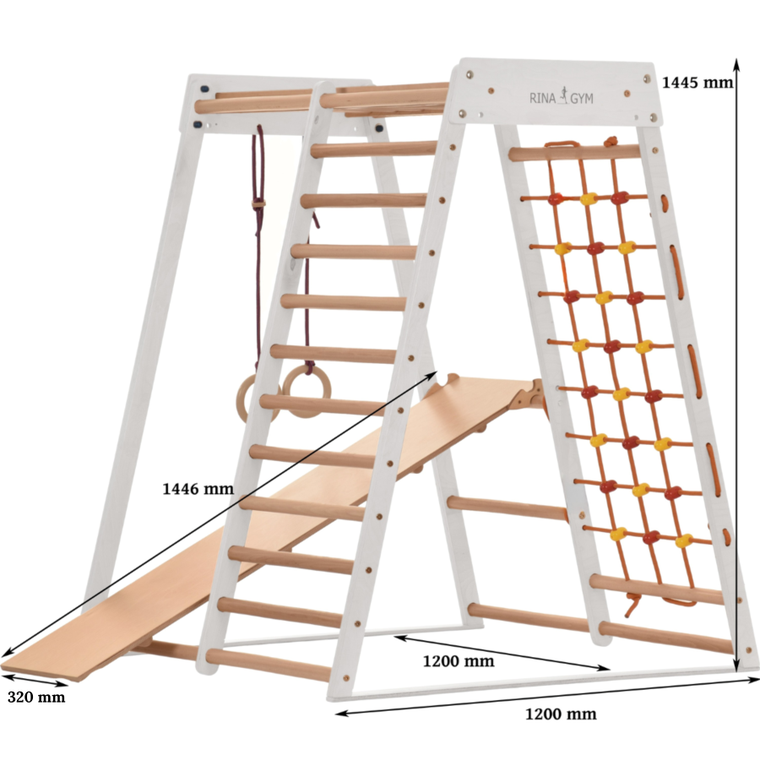 Rinagym, drewniana rama gimnastyczna, Classic, biały