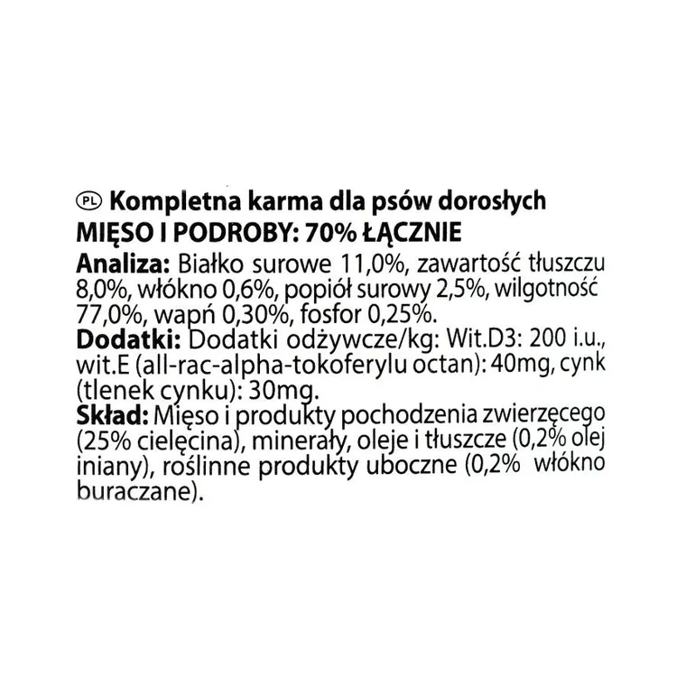 Rinti, Pur Kennerfleisch, karma mokra dla psa, Cielęcina, 800g