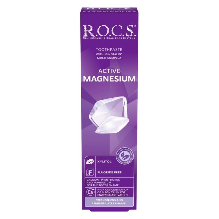 R.O.C.S. Active Magnesium, remineralizująca pasta do zębów z magnezem, 75 ml