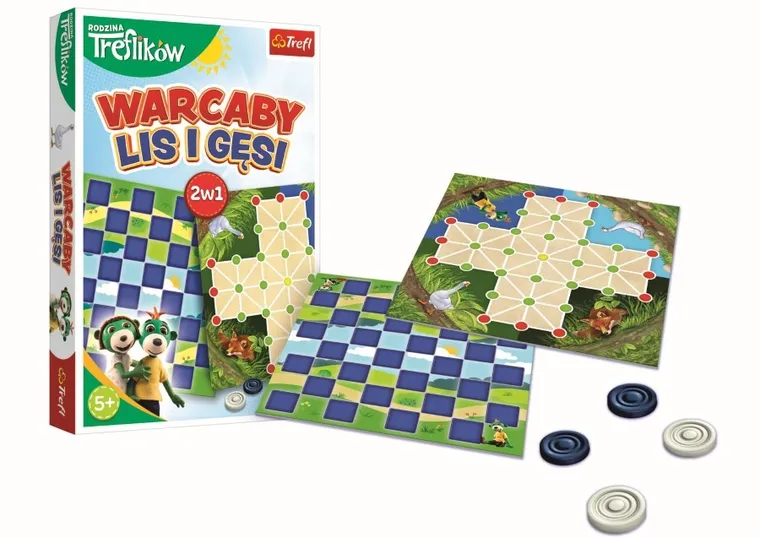 Rodzina Treflików, Warcaby + Lis i Gęsi, zestaw gier