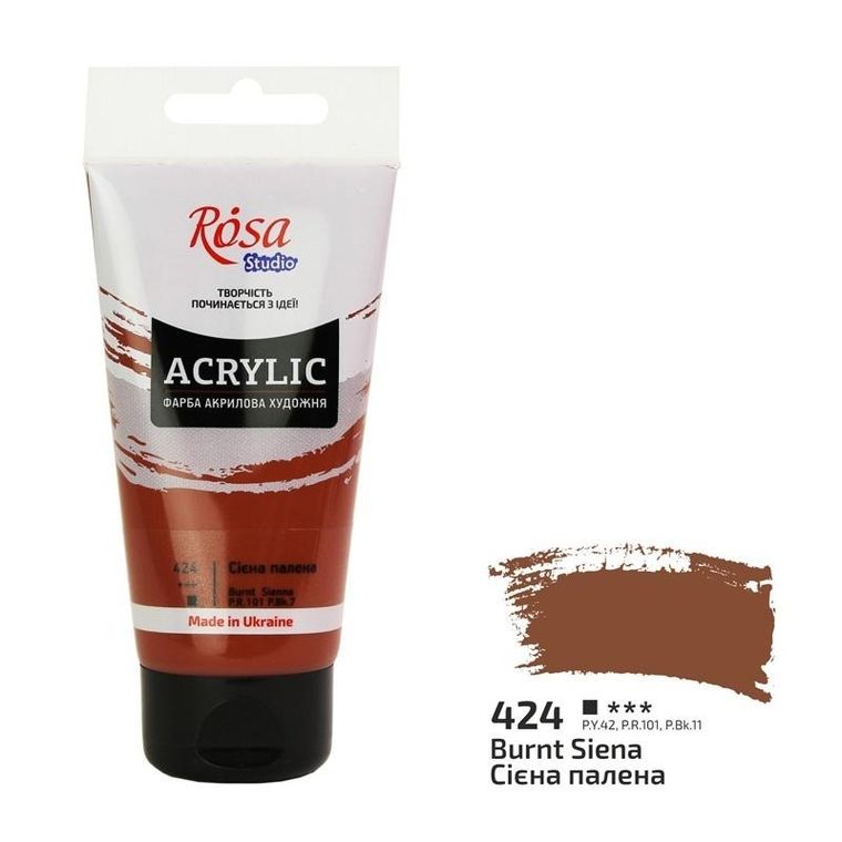 Rosa, farba akrylowa, burnt sienna 424, 75 ml