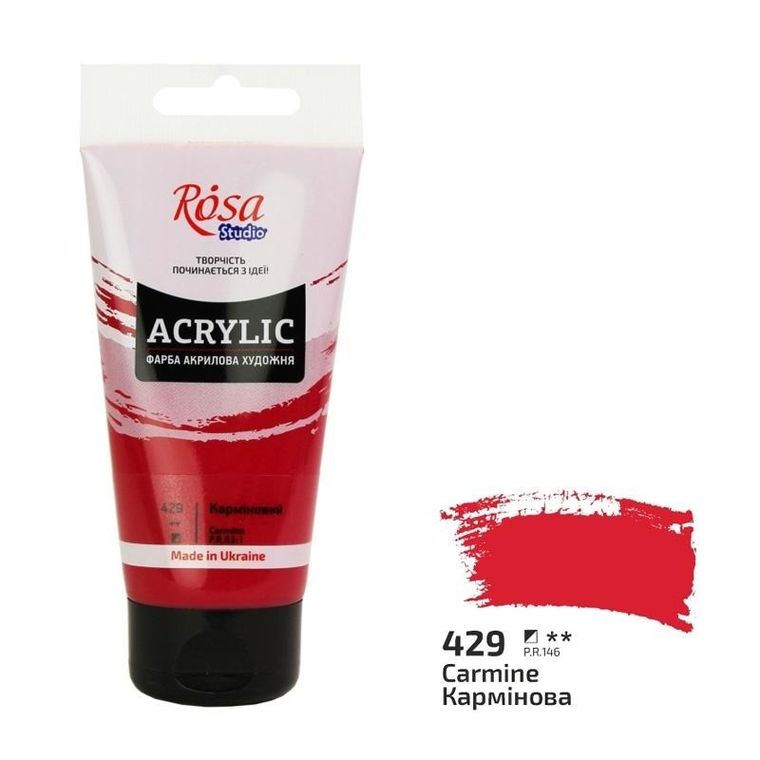 Rosa, farba akrylowa, carmine 429, 75 ml