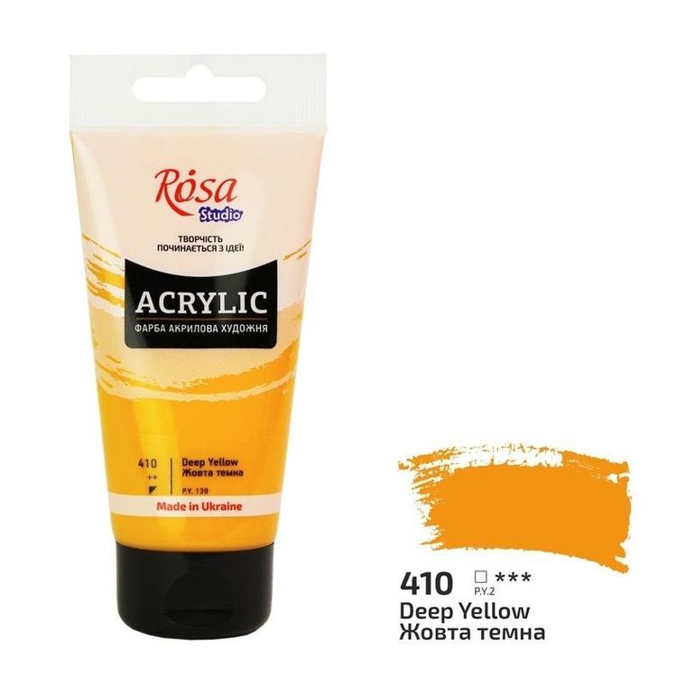Rosa, farba akrylowa, dark yellow 410, 75 ml