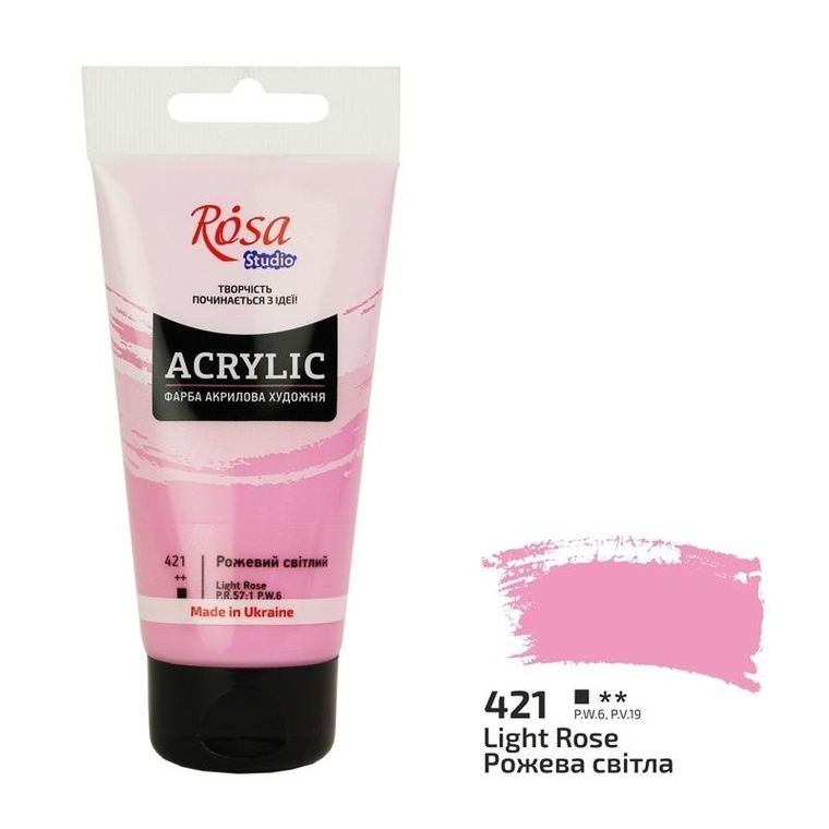 Rosa, farba akrylowa, light pink 421, 75 ml