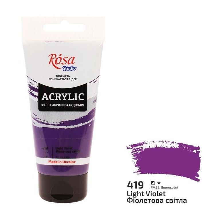 Rosa, farba akrylowa, light violet 419, 75 ml