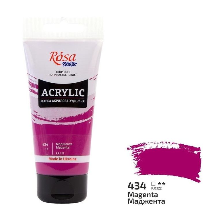 Rosa, farba akrylowa, magenta 434, 75 ml