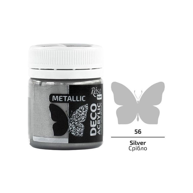 Rosa, farba akrylowa, metaliczna silver 56, 20 ml