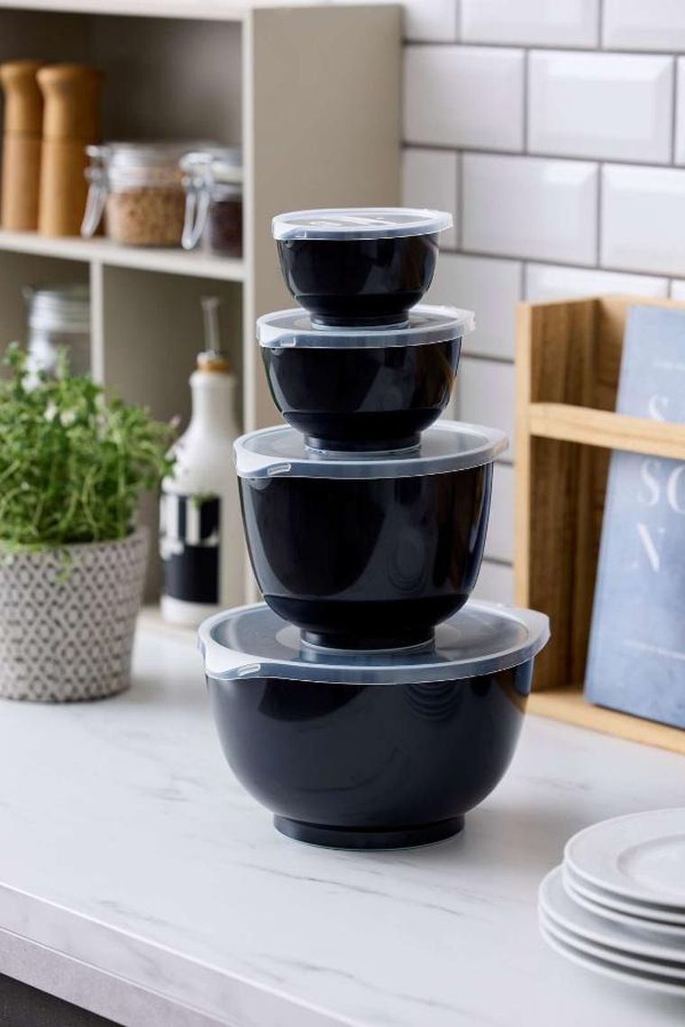 Rosti, New Margarethe, zestaw misek, czarne, 8 elementów, 29964